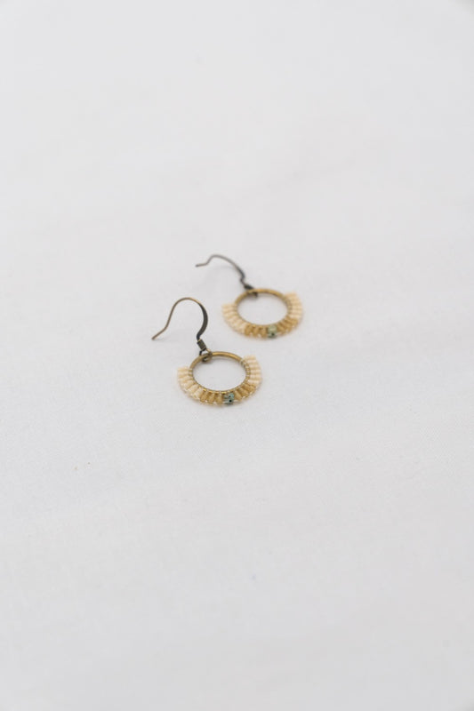 Gaia Beaded Earrings : Sage Green|241