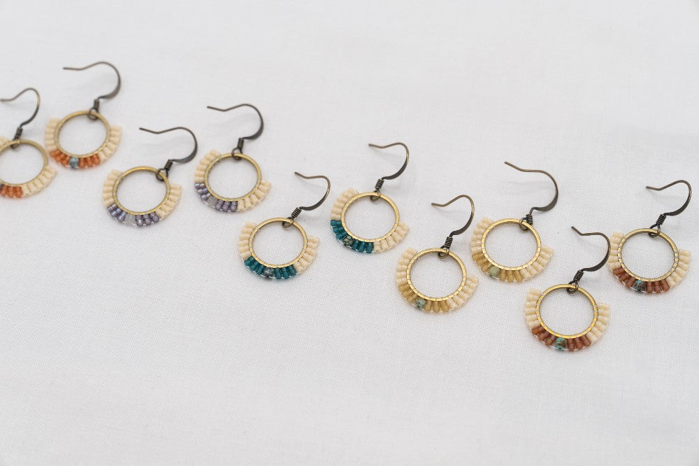 Gaia Beaded Earrings : Lilac|249