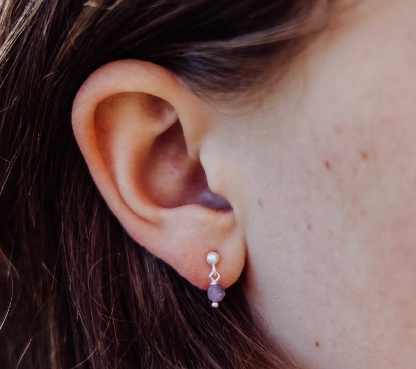 Alashan Agate & Tanzanite Sterling Drops|253