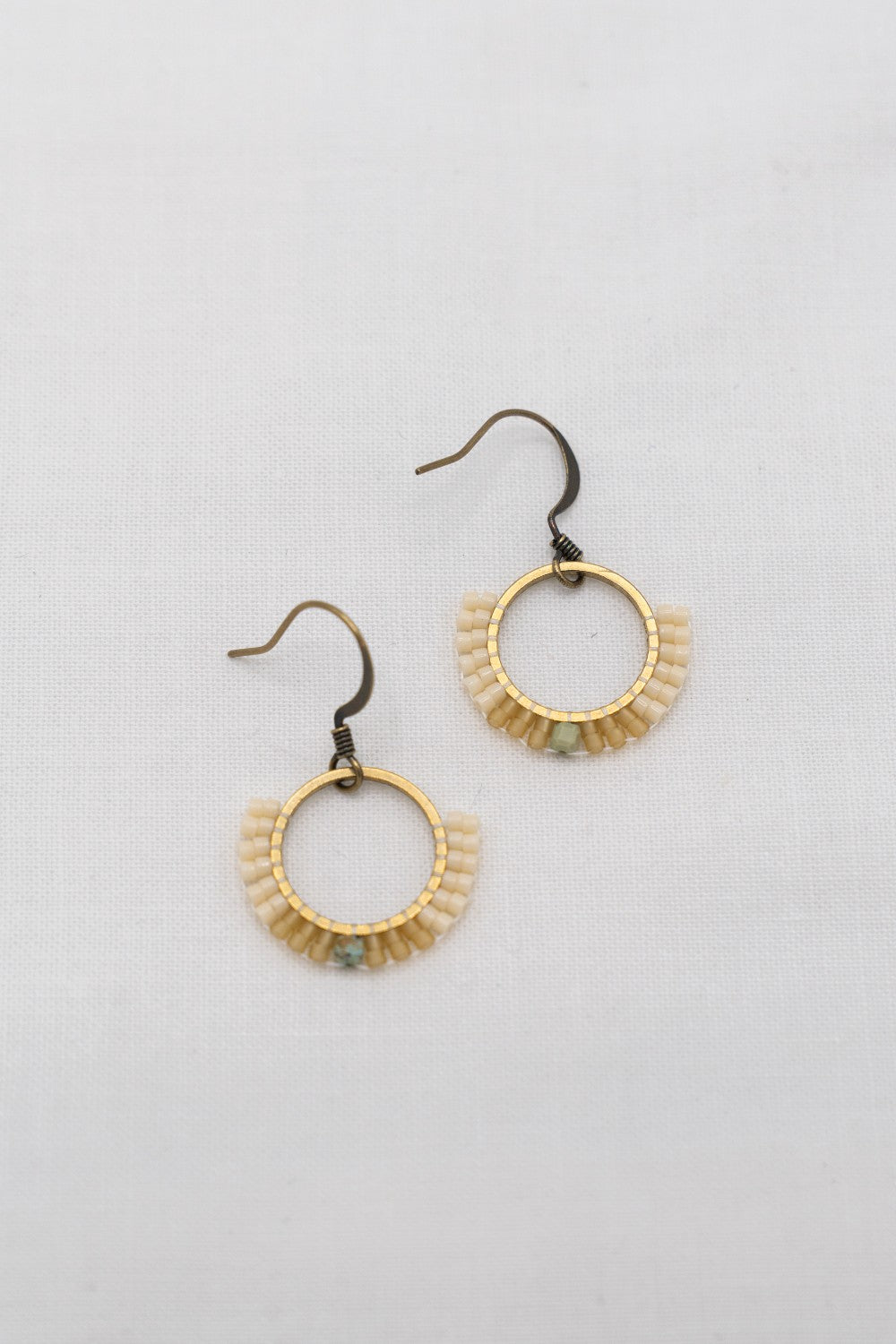 Gaia Beaded Earrings : Sage Green|240