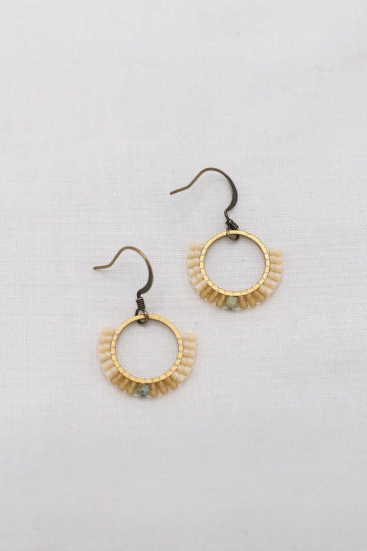 Gaia Beaded Earrings : Sage Green|240