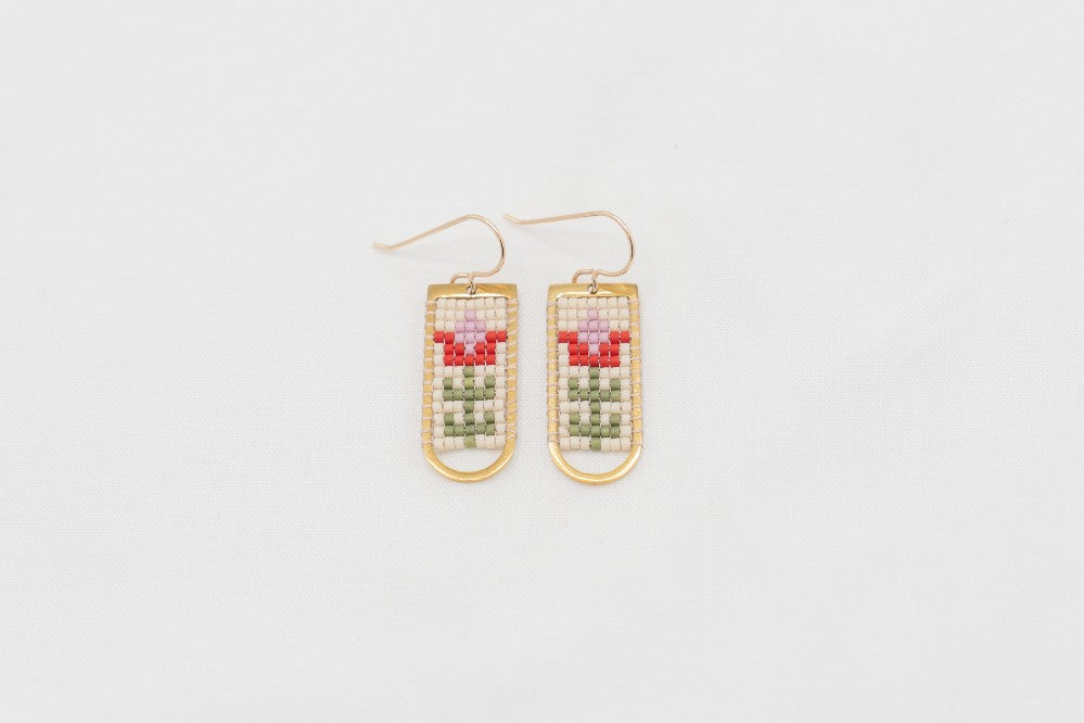 14k Beaded Red Tulip Arcs|368