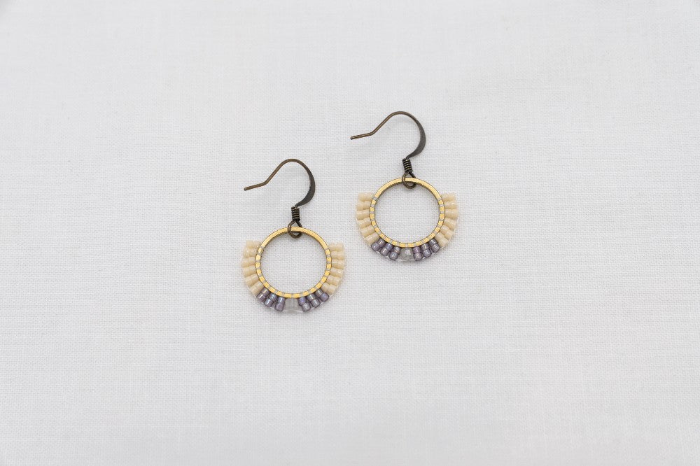 Gaia Beaded Earrings : Lilac|252