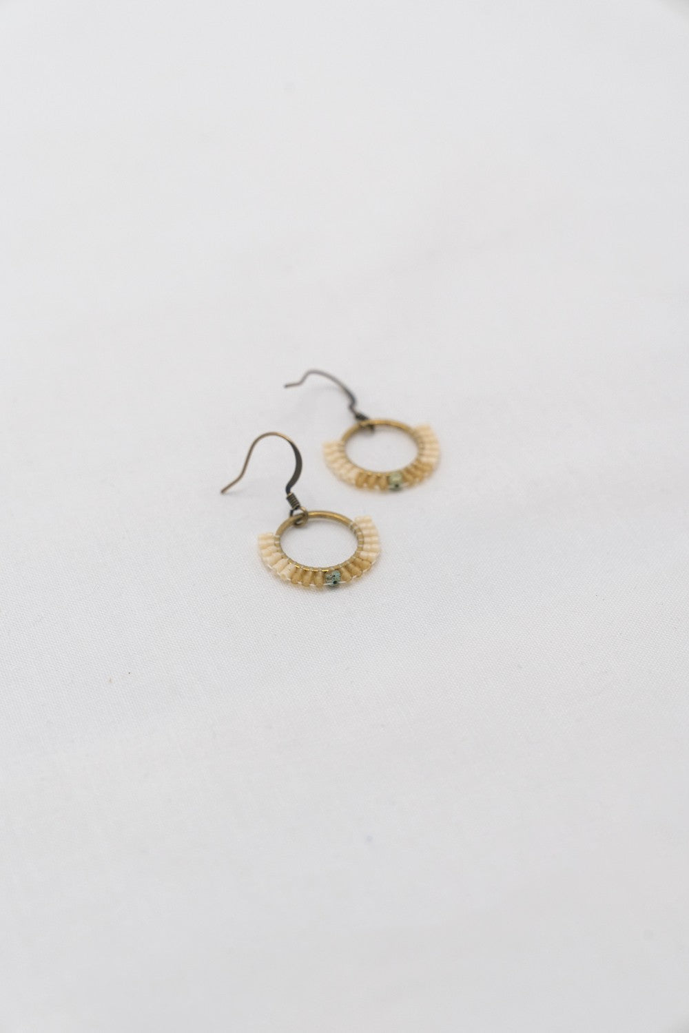 Gaia Beaded Earrings : Sage Green|241