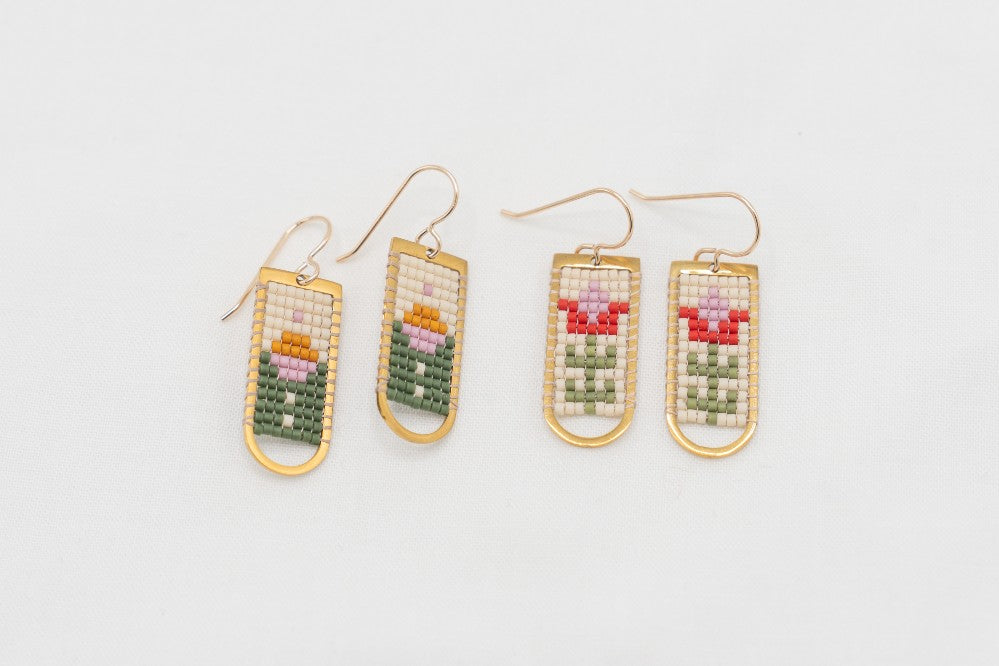 14k Beaded Red Tulip Arcs|370
